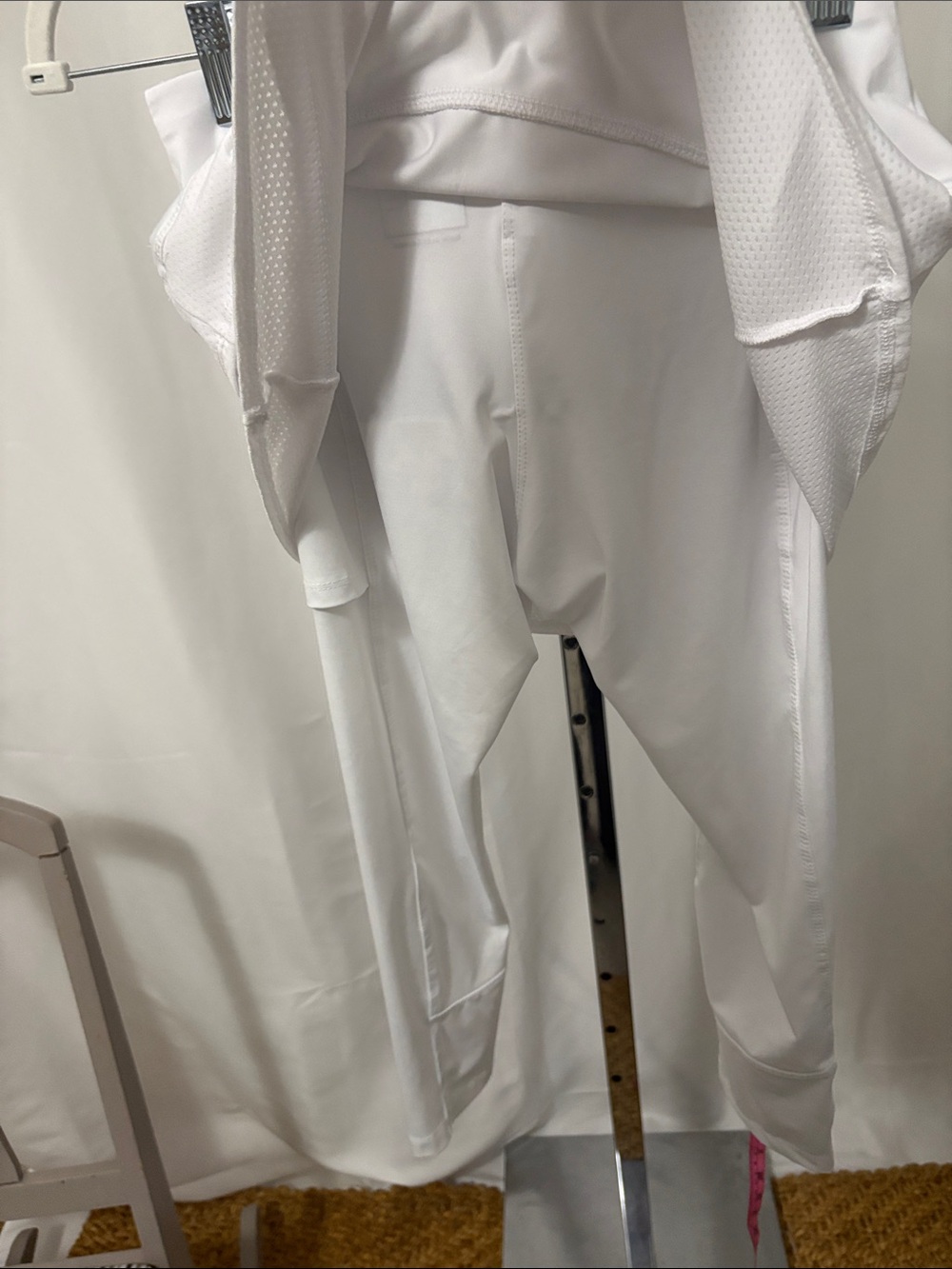 Lucky In Love-White Skirted Leggings - Layered Pickleball Tennis Skort Style - Picture 9 of 11